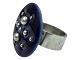 Royal CopenhagenSterling silver ring with dark blue porcelain - Size 53
