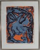 Vibeke Alfelt3 hesteLitografi i farver 114/180