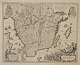 Van den Keere, Pieter (1571 – c. 1646) Holland: Kort over Sydsverige. ca. 1610. Kobberstik. ...