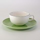 Lille morgenkop i fajance med grøn underkop fra stellet 4 All seasons nr. 069 og ...