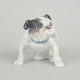 Europæisk porcelænsfigur, fransk bulldog.Naturalistisk udformet porcelænsfigur af fransk ...
