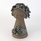 Vase i delvist glaseret keramik med motiv af Thurøpige med grønlig glasur.Producent Flemming ...