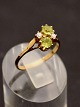 14 karat guld ring størrelse 54 med 2 klare og to lysegrønne stene emne nr. 636271