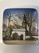 Bing & Grøndahl Firkantet asiet (oprindeligt askebæger) Skive ny kirke.Dekorationsnummer ...