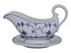 Blue Fluted PlainGravy boat on fixed platter