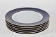 Royal CopenhagenSet of six large plates with dark ...