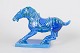 Aldo Londi for Bitossi, large azure blue horse sculpture.Horse sculpture in ceramic with ...