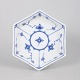 Royal Copenhagen Blue Fluted Plain, rare hexagonal dish.