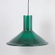 Holmegaard pendellampe.Elegant kegleformet pendellampe i grønt mundblæst glas med original ...