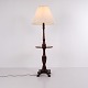 Original Mahogni Standerlampe med Indbygget Bord og ...