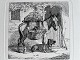 Johannes Vilhelm Zillen (1824-70):Hønsekræmmerens Æsel 1858.Radering på papir.Sign.: ...
