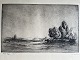 Ernst Zeuthen (1880-1938):Landskab Røjle enge 1922.Radering på papirOpus 4Sign.: EZ 1922 ...