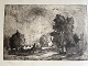 Ernst Zeuthen (1880-1938):Ved Gentofte sø 1928.Radering på papirSign.: EZ 1928 i trykket ...