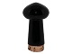 Holmegaard Palet, sort saltbøsse.Højde 9,5 cm. uden prop og 11,0 cm. med prop.Perfekt stand.