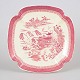 Copeland England Stoke-on-Trent, fad i fajance.Kvadratisk fad med orientalsk inspireret ...