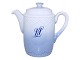 Bing & Grøndahl Blå Tone også kaldet Musling, kaffekande i tykt jernporcelæn med logo på ...