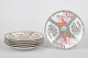 Kinesisk Qing-dynasti porcelæn, sæt af seks tallerkener.Håndmalede porcelænstallerkener med ...