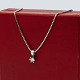 Necklace of 14k white gold. Pendant in 14k white gold set with a diamond, 0.20 ct. W - ...
