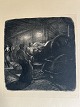 Emil Krause (1871-1945):Fabriks interiør.Radering på papir.Sign.: EK i trykketuden ...