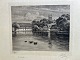 Louis Jensen (1858-1908):Mølledammen i Lyngby 1903.Radering på papir.Sign.: 19LJ03 ...