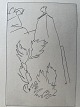 Ernst Hansen (1892-1968):"Blæst på møen" 1921.Opus 295Radering på papir.Sign.: Ernst ...