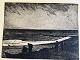 Knud Eel (1914-68):Aften ved havet 1938.Akvatinte på papir.Sign.: Eel 38 (bly)Nr. ...