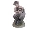 Royal Copenhagen Figur, Pan (faun) med ugle.Dekorationsnummer 2107. Denne er produceret ...