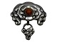 Danish silverLarge Art Nouveau brooch with amber from 1900-1910