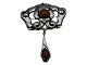 William Fuglede silverLarge Art Nouveau brooch with amber from 1907-1920