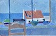 "Fra kunstnerens atelier, Bornholm" Olie maleri på ...