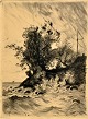 Niss, Thorvald (1842 - 1905) Danmark: Blæstvejr, 1900.