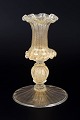 Murano lysestage.Elegant lysestage i mundblæst glas fra Murano med dekorativ knopstamme og ...