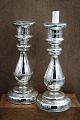 Stor 1800 tals lysestage i fattigmandssølv med gammel patina. Højde:30cm. Fod Dia.: 13cm. ( 2 ...
