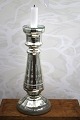 Large antique French mouth-blown 19th century candlestick in Mercury Glass.H: 30,5cm...
