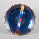 Ulla Ohlson for Lindshammar, kunstglasfad.Cirkulært kunstglasfad i mørkeblåt glas med ...