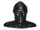 Ipsen sort terracotta, stor buste Dantes.Dekorationsnummer 722.Længde 35,4 cm., højde ...