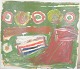 Bengt Johansson, abstrakt komposition, listet svensk billedkunstner.Farvestærk abstrakt ...