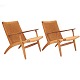 Wegner stoleEt par Hans J. Wegner, 1914-2007, lounge stole CH25 med egetræsstel og flettede ...