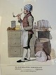 Costumes in Copenhagen, Spekhöker, framed older print from Lahde, Gothersgade 125, Copenhagen, ...
