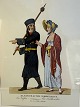 Costumes in Copenhagen, a Watchman, framed older print from Lahde, Gothersgade 125, Copenhagen, ...