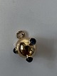 Kugle med sten Charms / Vedhæng i 14 karat Højde 17,78 mm