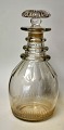 Antique carafe, 19th century. Denmark. Barrel-shaped, with 3 round rings around the neck. With ...