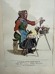 Costumes in Copenhagen, Valbykone - Walbyer Bauerfrau, framed older print from Lahde, ...