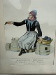 Costumes in Copenhagen, An Amagerkone - Eine Amagerin, framed older print from Lahde, ...