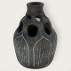 Bornholmsk keramik, Hjorth, Sort terracotta, #731, Højde 14cm, diameter 11cm  *Pæn stand*