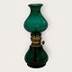 Small kerosene lamp with green glass in the base and shade, Height 9.5cm * Good condition*