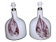Stor Holmegaard bordlampe fra serien "Lamp Art" i opalglas med lilla dekoration.Designet af ...