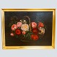 I. L. Jensens skole; Oliemaleri med blomster i kurv, år 1863