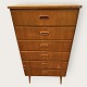 Kommode i teakfiner med 6 skuffer, Danish modern fra 1960'erne, Mål HxBxD 105cm x 69cm x 35cm ...