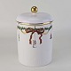 Krukke med låg i kongeligt porcelæn fra stellet Stjerne Riflet Jul. Nr. 175Producent Royal ...